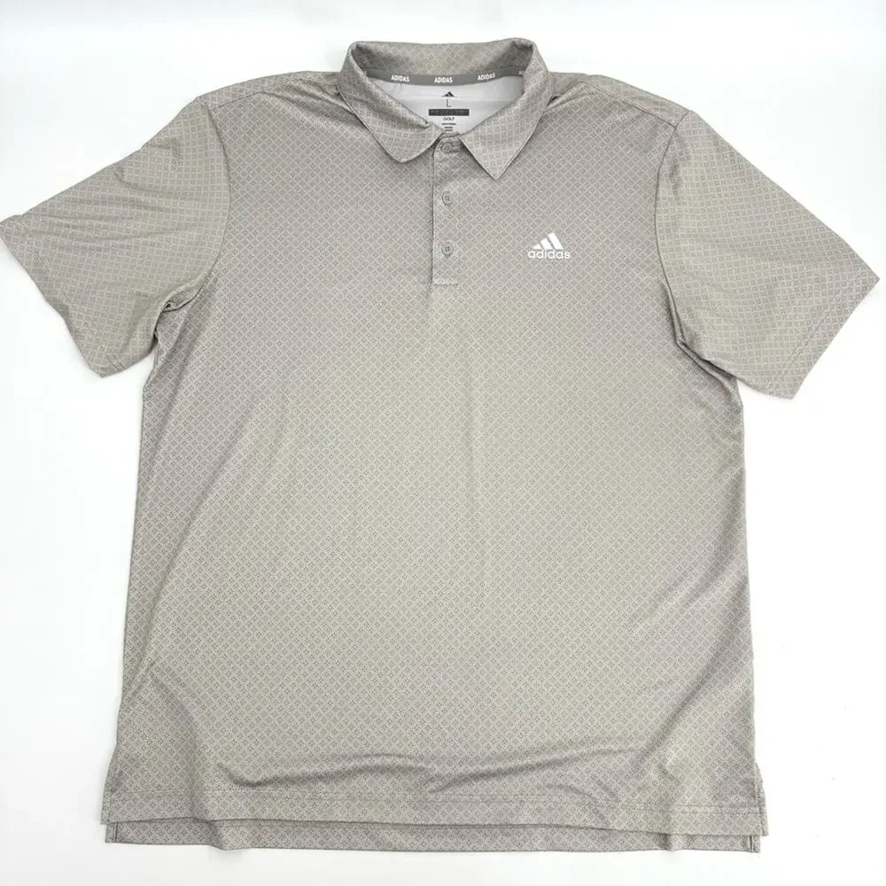 Adidas Men's Golf Ultimate Gray‎ Dot Print Polo Top Size L